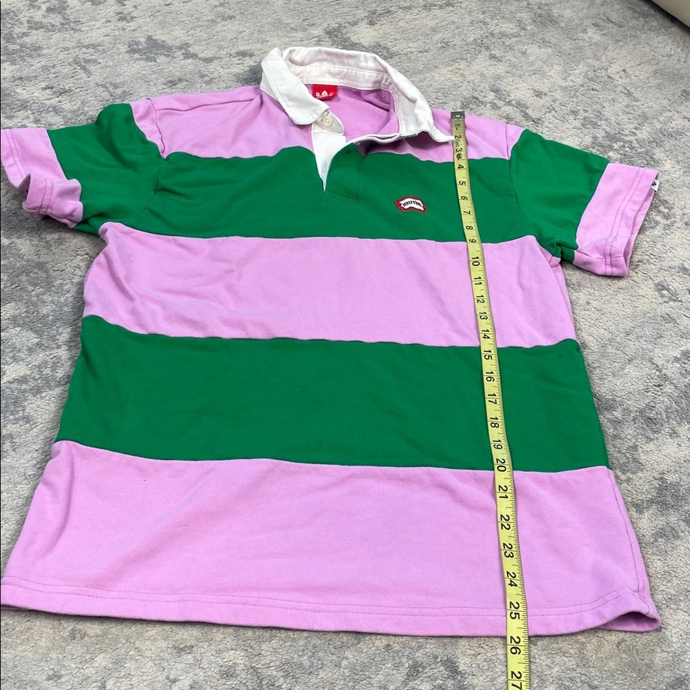 New Icecream Boulder Stripe Polo Shirt Short Sleeve Orchid Pink Green Mens Sz S - Picture 12 of 13